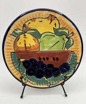 Talavera Mexican Pottery Hand Painted Decorative Wall Hanging Fruit Plate 7.5”